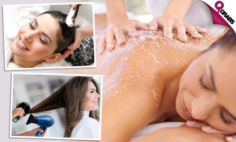 Body Scrub with Hair Wash & Blow-dry!